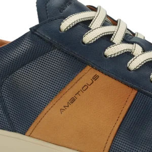 Ambitious Casual*Hover Leather Trainer 12863-NAVY