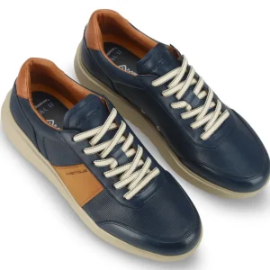 Ambitious Casual*Hover Leather Trainer 12863-NAVY