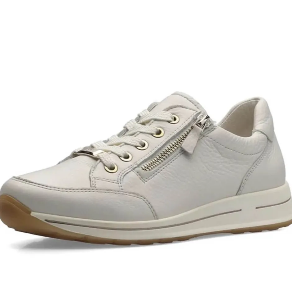 ara_osaka__h_fit_leather__1.webp ARA Wide Fit | Casual Shoes*Osaka 2.0 H Fit Leather Trainers 12-24801-CREAM