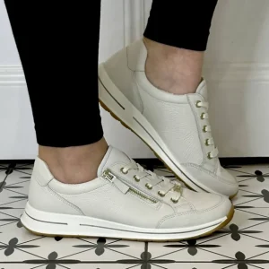 ARA Wide Fit | Casual Shoes*Osaka 2.0 H Fit Leather Trainers 12-24801-CREAM