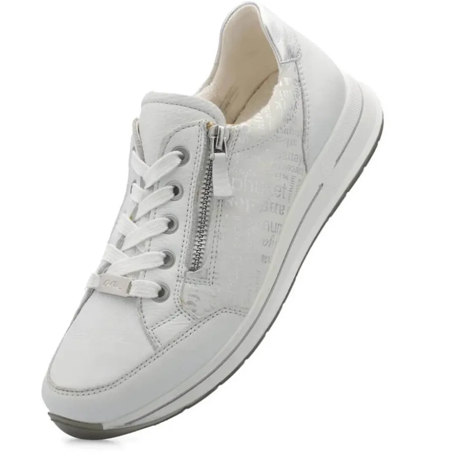 ara_osaka__h_fit_leather__3-1.webp ARA Wide Fit | Casual Shoes*Osaka 2.0 H Fit Leather Trainers 12-24801 NEBBIA WHITE SILVER