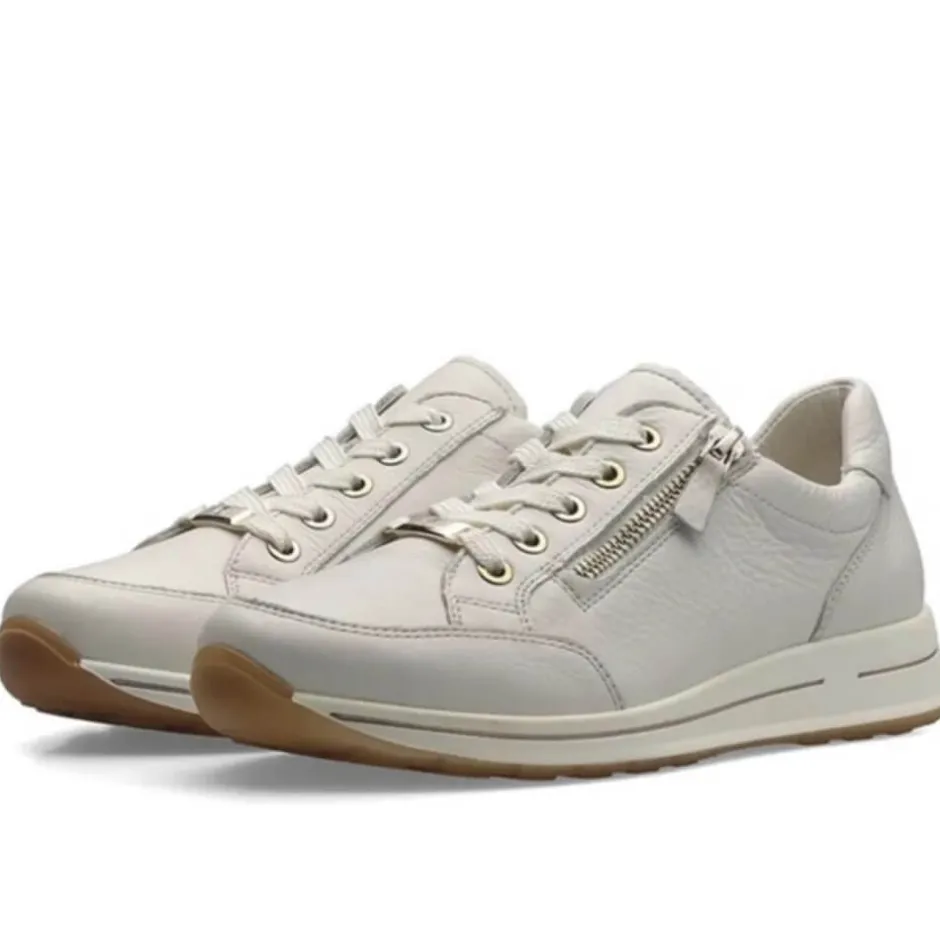 ara_osaka__h_fit_leather__5.webp ARA Wide Fit | Casual Shoes*Osaka 2.0 H Fit Leather Trainers 12-24801-CREAM