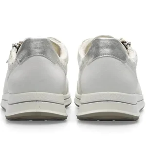 ARA Wide Fit | Casual Shoes*Osaka 2.0 H Fit Leather Trainers 12-24801 NEBBIA WHITE SILVER
