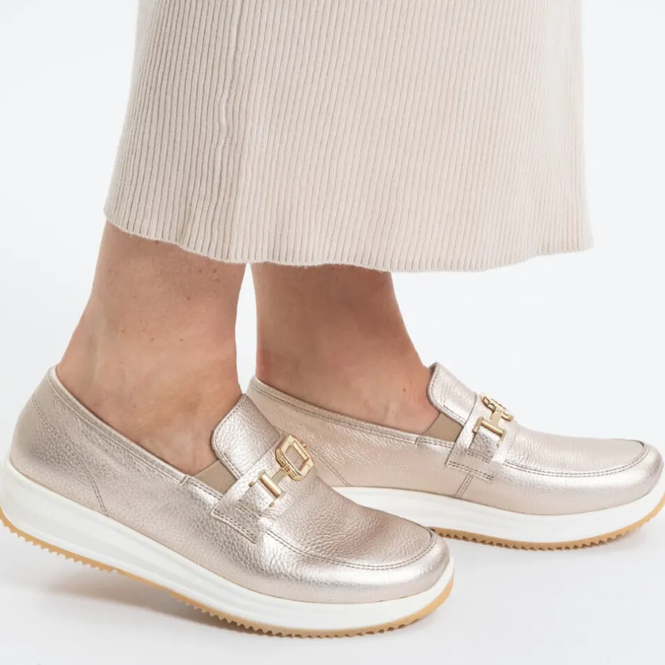 ara_osaka__leather_loafer_1.webp ARA Wide Fit | Casual Shoes*Osaka 3 Leather Loafers 12-25528 -GOLD