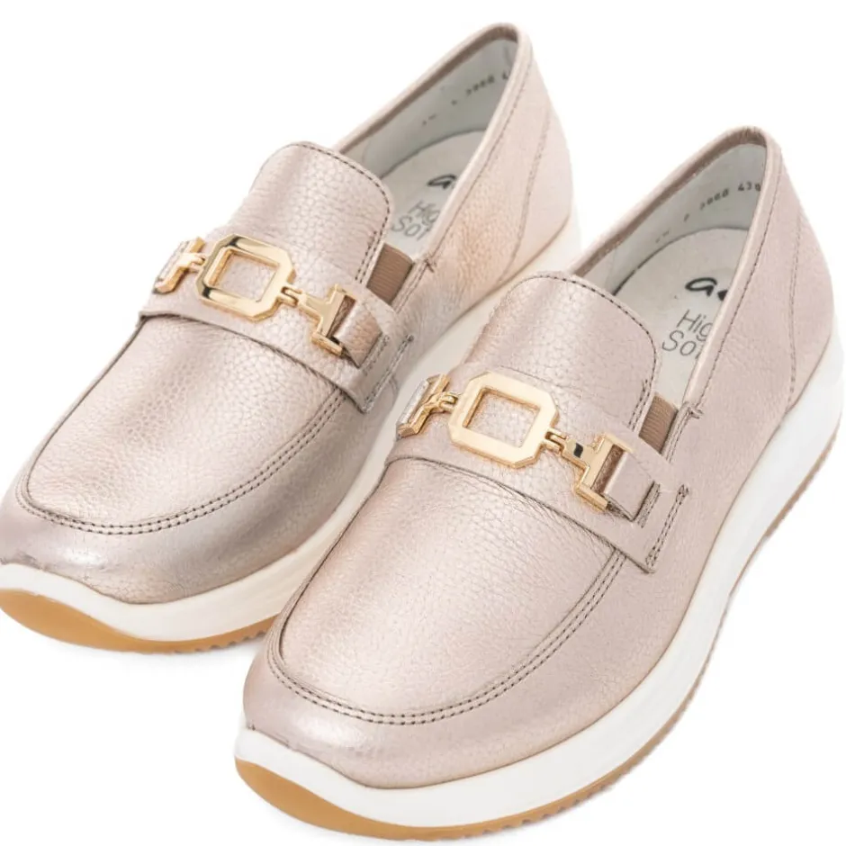 ara_osaka__leather_loafer_2.webp ARA Wide Fit | Casual Shoes*Osaka 3 Leather Loafers 12-25528 -GOLD