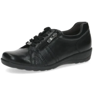 CAPRICE Wide Fit | Casual Shoes*9-23300 Leather Lace-up-BLACK