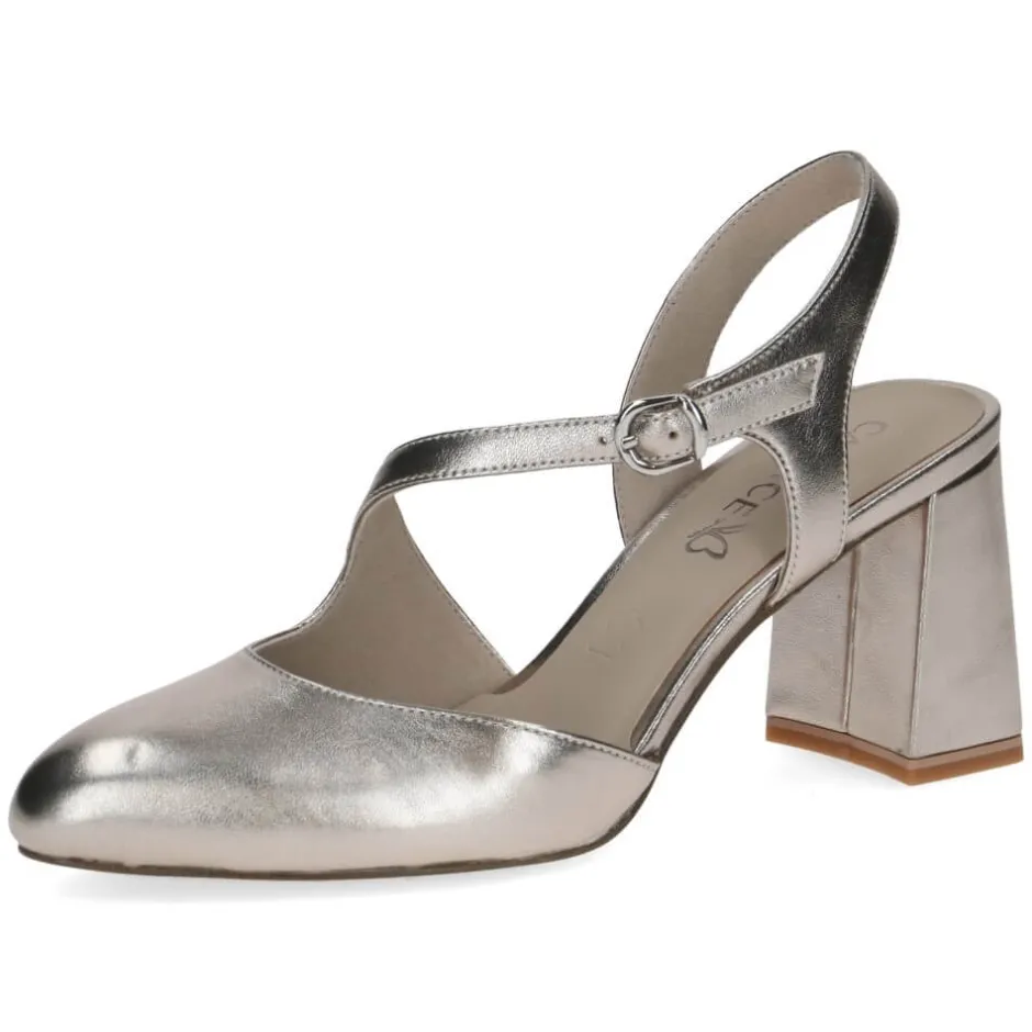 caprice_sling_pumps__taup_0.webp CAPRICE Sandals | Heels*Sling Pumps 9-29600 Taupe Metallic