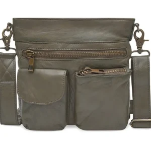 Depeche. All Bags*Depeche Leather Crossbody 15350-ARMY GREEN
