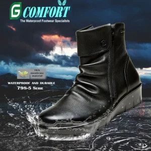 G Comfort Waterproof Shoes And Boots | Casual Shoes*798-5 Ankle Boot H Fit-BLACK