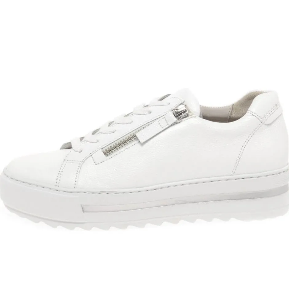 gabor__heather_platform_t_2.webp GABOR Large Sizes | Casual Shoes*46.498 Heather Platform Trainer-WHITE
