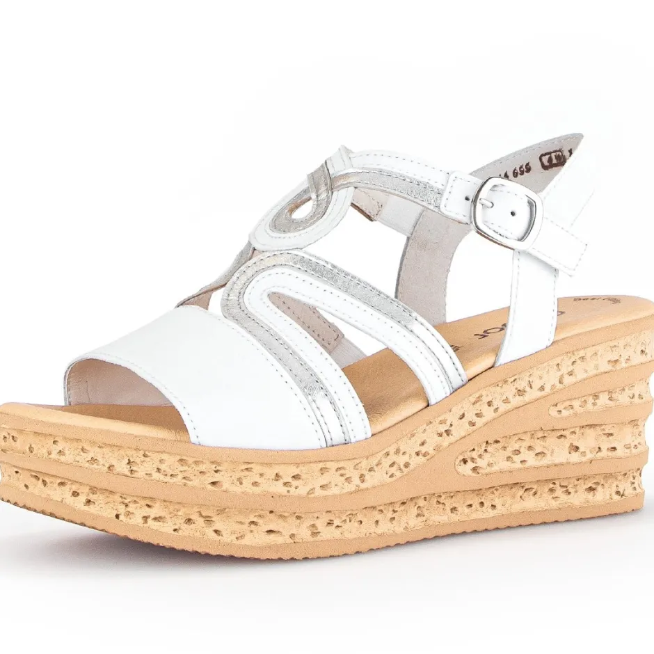 gabor__trish_platform_san_0-1.webp GABOR Sandals | Wedges*44.655 Trish Platform Sandal-WHITE SILVER