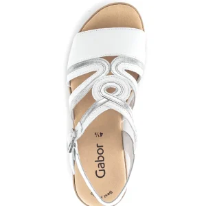 GABOR Sandals | Wedges*44.655 Trish Platform Sandal-WHITE SILVER