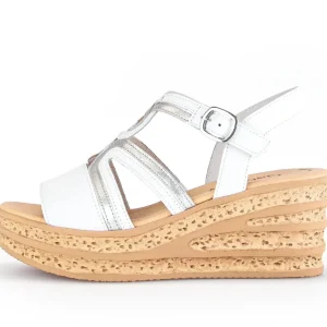 GABOR Sandals | Wedges*44.655 Trish Platform Sandal-WHITE SILVER