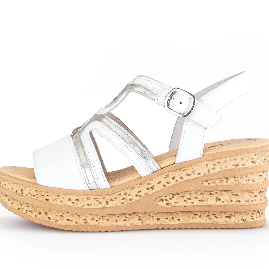 gabor__trish_platform_san_2-1.webp GABOR Sandals | Wedges*44.655 Trish Platform Sandal-WHITE SILVER