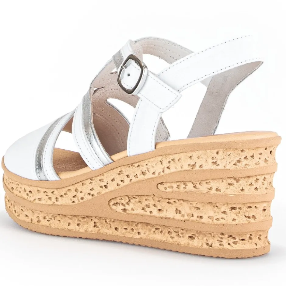 gabor__trish_platform_san_3-1.webp GABOR Sandals | Wedges*44.655 Trish Platform Sandal-WHITE SILVER