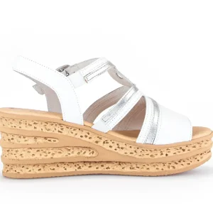 GABOR Sandals | Wedges*44.655 Trish Platform Sandal-WHITE SILVER