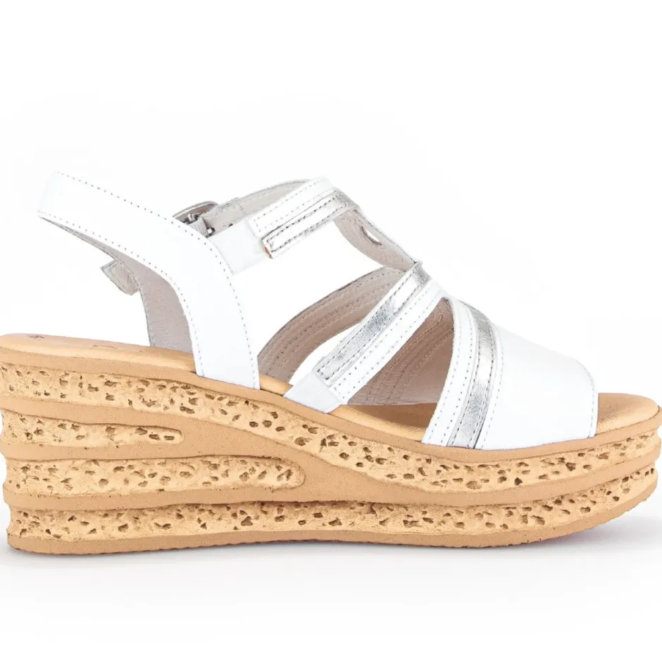 gabor__trish_platform_san_4-1.webp GABOR Sandals | Wedges*44.655 Trish Platform Sandal-WHITE SILVER