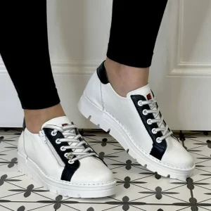 Jose Saenz Casual Shoes | Trainers*Leather Lace-up 2001-BG-WHITE NAVY