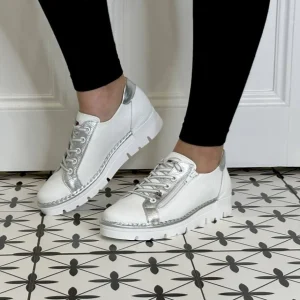 Jose Saenz Casual Shoes | Trainers*Leather Lace-up 2001-BG-WHITE SILVER
