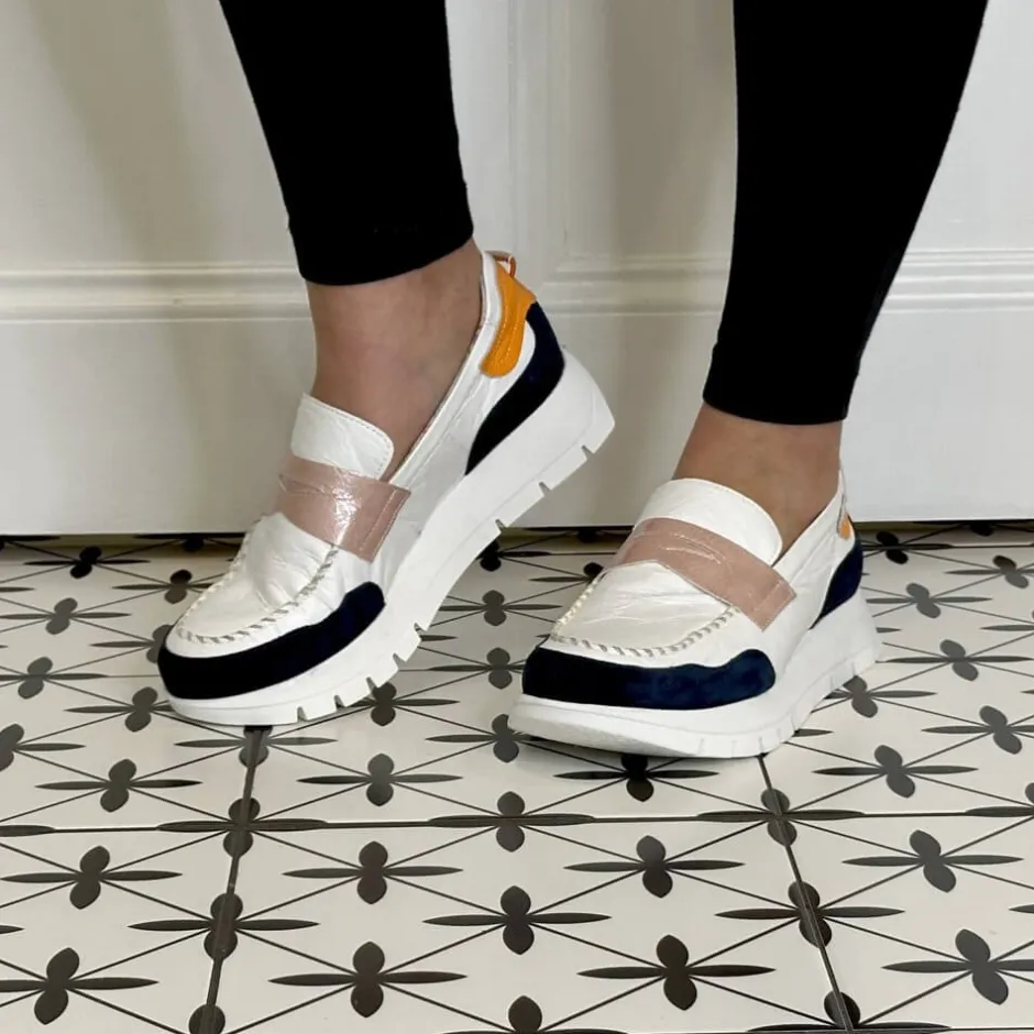 jose_saenz_leather_slipon_1.webp Jose Saenz Casual Shoes | Trainers*Leather Slip-on 2290-WHITE MULTI