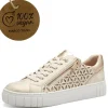 MARCO TOZZI Casual Shoes | Black Trainers*2-23701 Vegan Lace up-GOLD