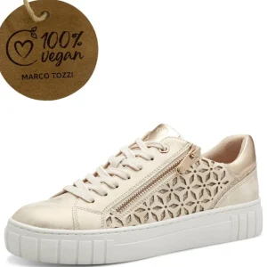 MARCO TOZZI Casual Shoes | Black Trainers*2-23701 Vegan Lace up-GOLD
