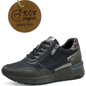 MARCO TOZZI Casual Shoes | Trainers*2-23735 Wedge Lace-up Vegan-BLACK