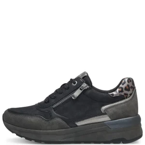 MARCO TOZZI Casual Shoes | Trainers*2-23735 Wedge Lace-up Vegan-BLACK