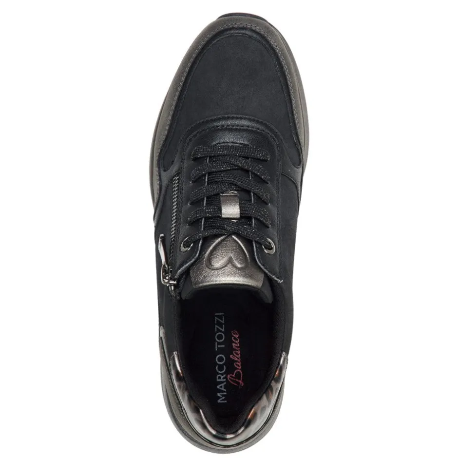 marco_tozzi__wedge_laceup_2.webp MARCO TOZZI Casual Shoes | Trainers*2-23735 Wedge Lace-up Vegan-BLACK