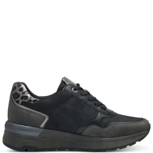 MARCO TOZZI Casual Shoes | Trainers*2-23735 Wedge Lace-up Vegan-BLACK