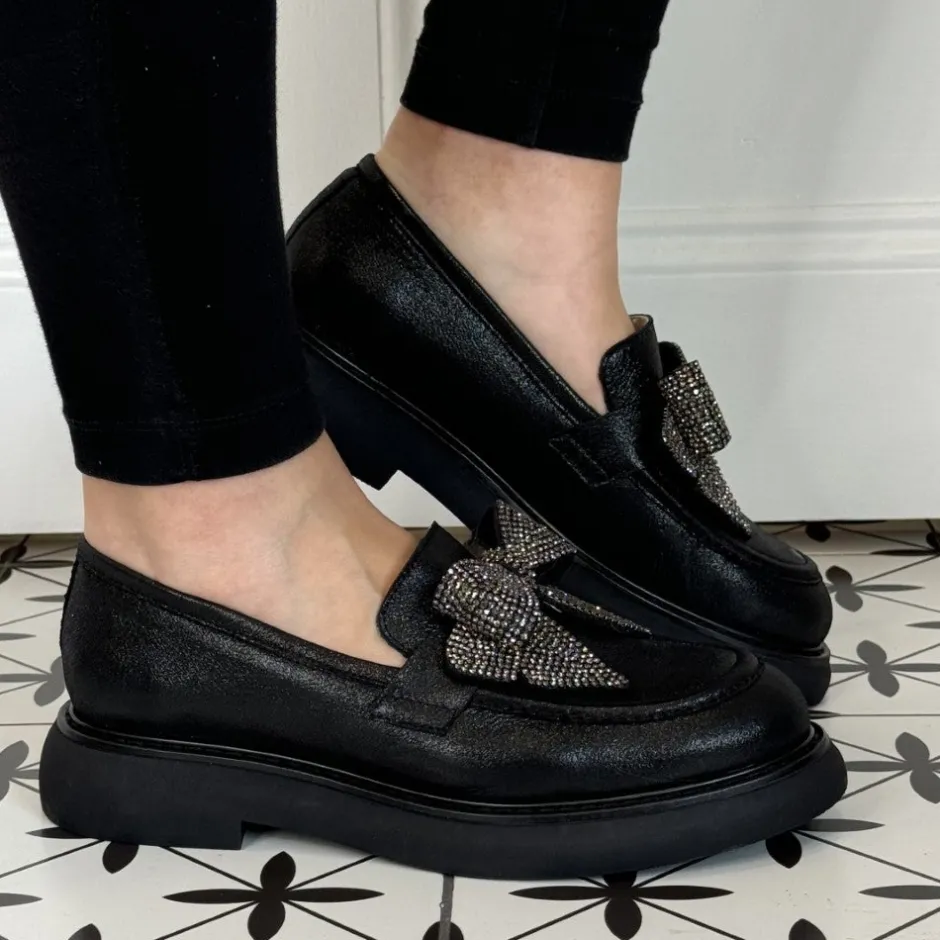 marian__diamonte_bow_loaf_1.webp Marian Casual Shoes | Loafers*9106 Diamonte Bow Loafer-BLACK