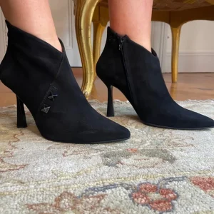 Marian Ankle Boots | Heels*13804 Suede -BLACK