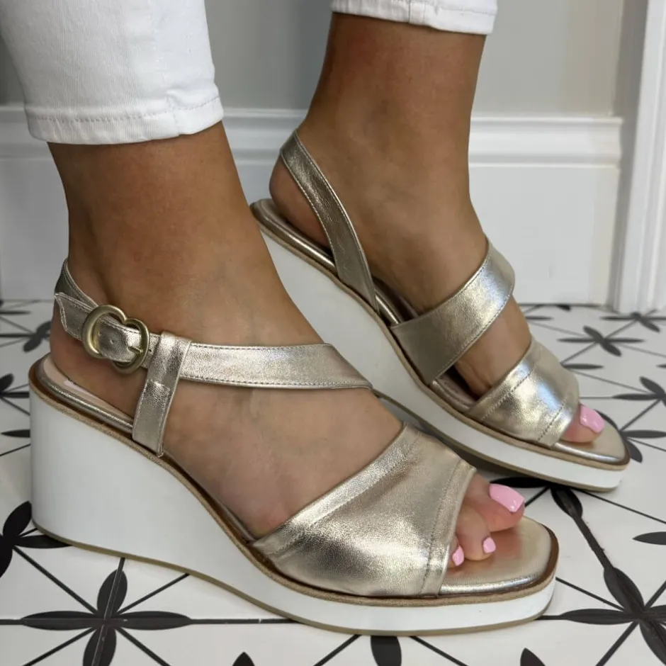marian__wedge_sandal_gold_1.webp Marian Sandals | Wedges*62901 Wedge Sandal -GOLD