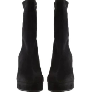 Marian Ankle Boots*Mid Calf Suede Ankle Boot 25800-BLACK