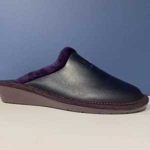 Nordikas Slippers*238/8 Leather Slippers-NAVY