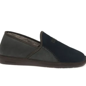 Nordikas Slippers | Casual*Suede Slippers 1370-GREY BLUE