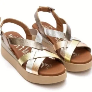 Oh! My Sandals Sandals*Oh My Sandals! 5418 Wedge Sandal Metallic Multi