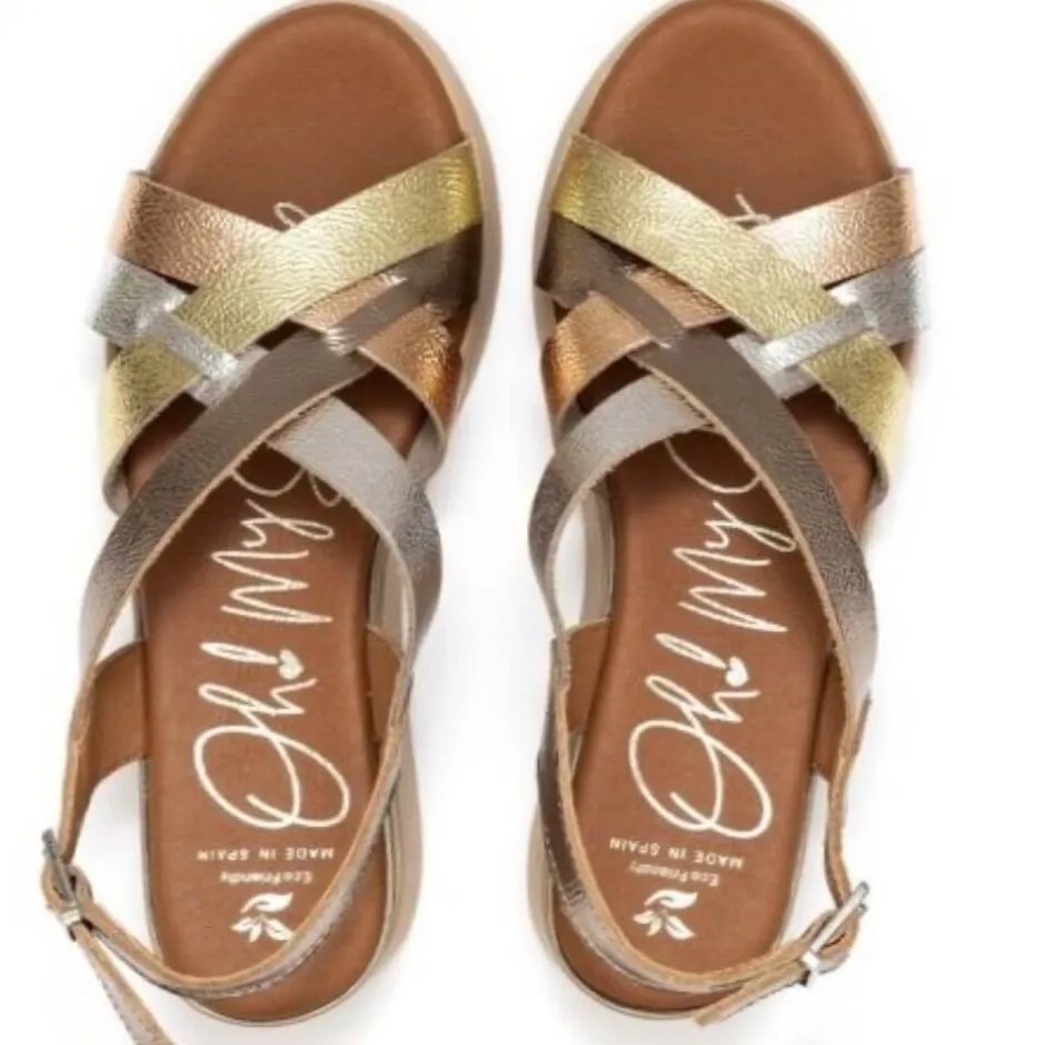 oh_my_sandals__wedge_sand_2.webp Oh! My Sandals Sandals*Oh My Sandals! 5418 Wedge Sandal Metallic Multi