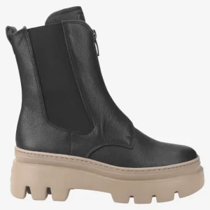 Paul Green Ankle Boots*8030 Centre Zip -BLACK