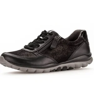 Rolling Soft Walking Shoes | Black Trainers*Rollingsoft 36.968 Fantastic-BLACK SUEDE