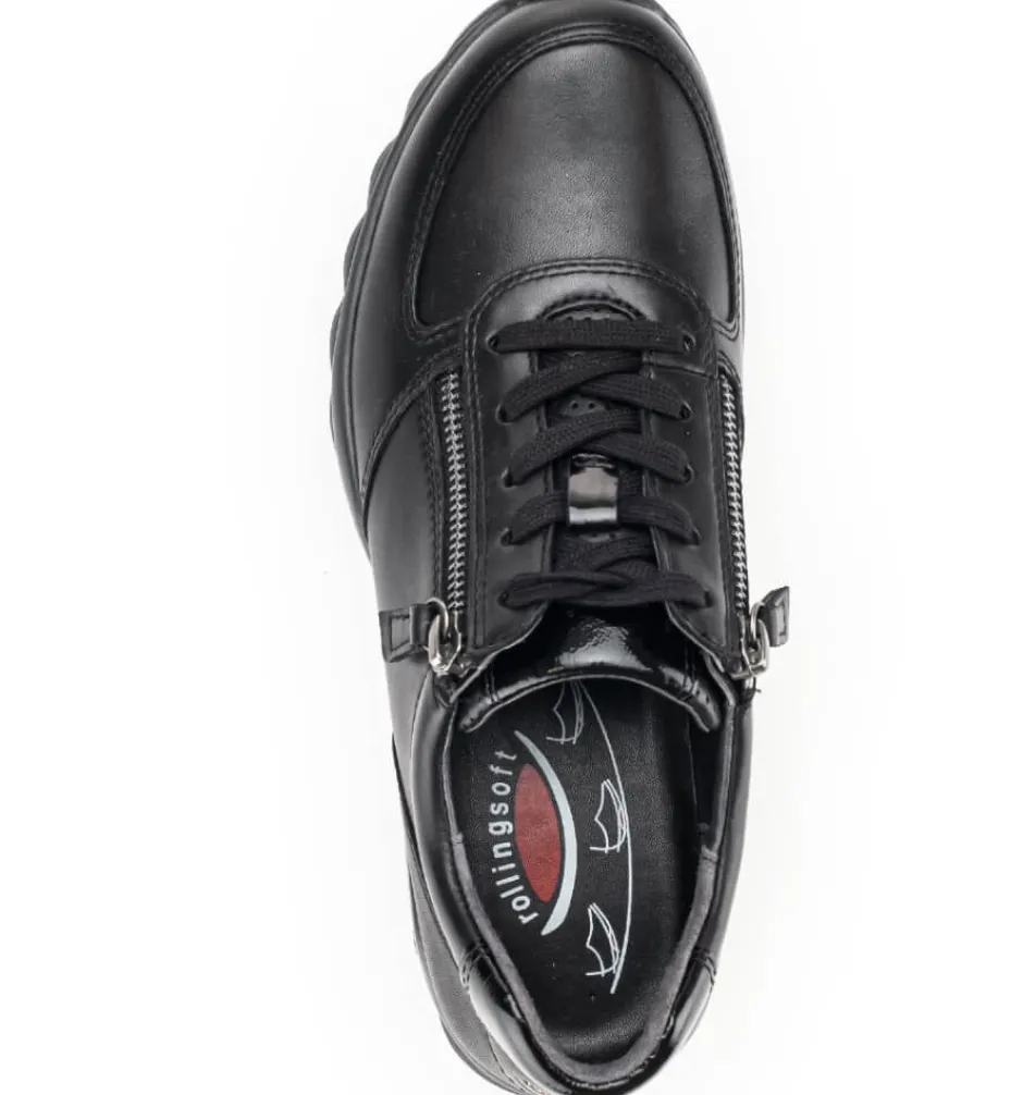 rollingsoft__fantasticbla_2.webp Rolling Soft Walking Shoes | Black Trainers*Rollingsoft 36.968 Fantastic-BLACK LEATHER