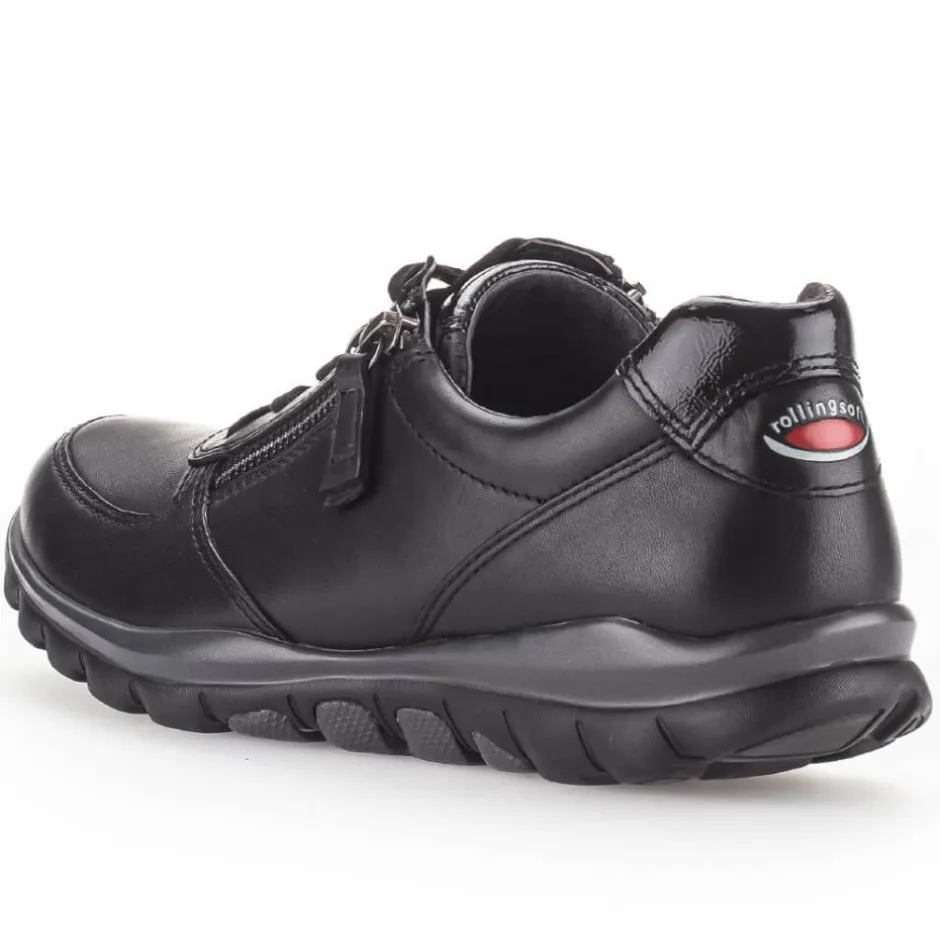 rollingsoft__fantasticbla_3.webp Rolling Soft Walking Shoes | Black Trainers*Rollingsoft 36.968 Fantastic-BLACK LEATHER