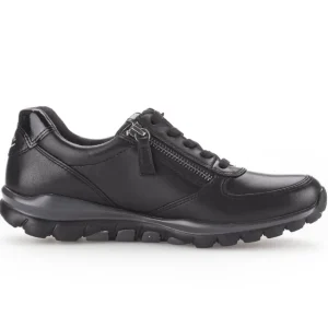 Rolling Soft Walking Shoes | Black Trainers*Rollingsoft 36.968 Fantastic-BLACK LEATHER