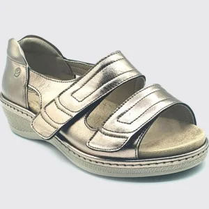 Suave Wide Fit | Sandals*Emily Velcro Sandal-BRONZE