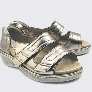 Suave Wide Fit | Sandals*Emily Velcro Sandal-BRONZE