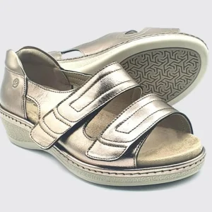 Suave Wide Fit | Sandals*Emily Velcro Sandal-BRONZE