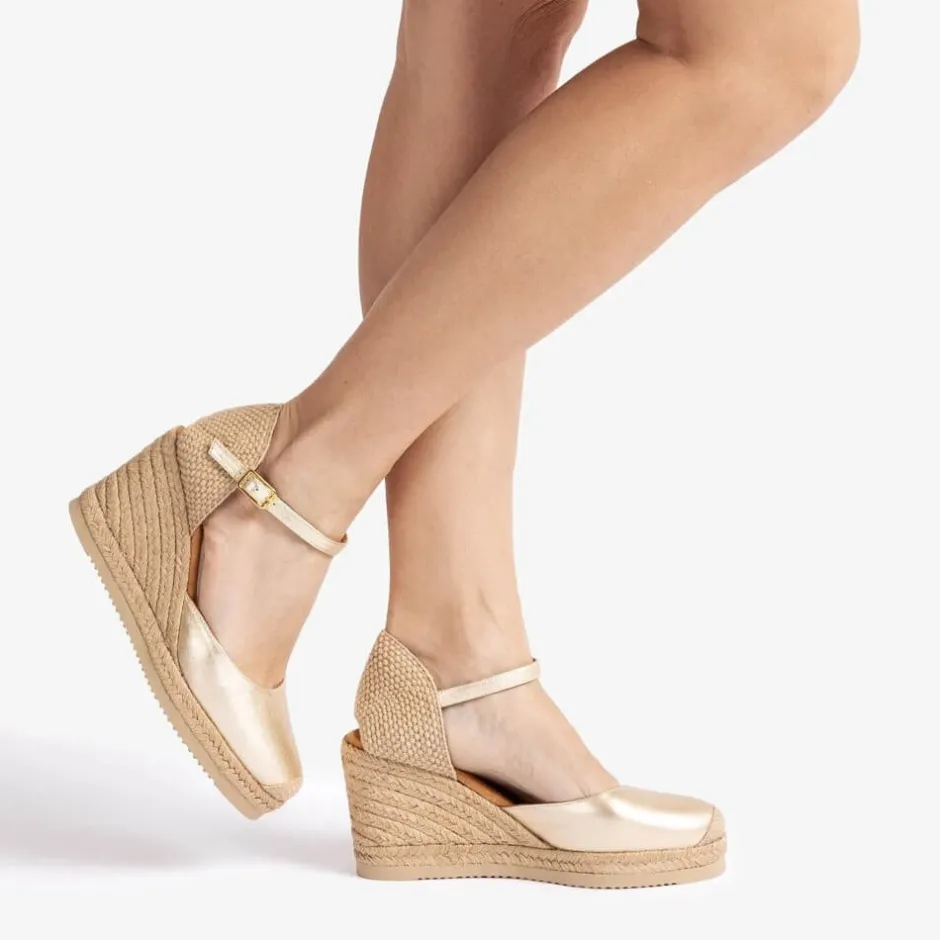 unisa_castilla_espadrille_6.webp UNISA Sandals | Wedges*CASTILLA Espadrilles Platino Gold