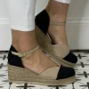 UNISA Sandals | Wedges*Cech Espadrilles -BLACK NUDE