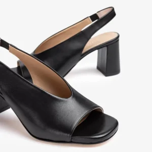 UNISA Sandals | Heels*MONDY PEEPTOE SLINGBACK-BLACK Leather