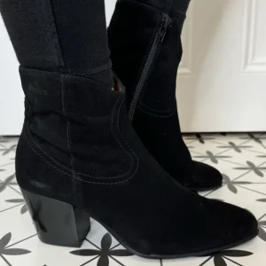 Wonders Ankle Boots*I-8912 Cane Western Boot-BLACK